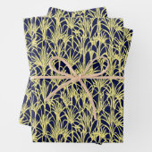 Art Deco Design mit Fronten in Blau und Gold Geschenkpapier Set (Beispiel)