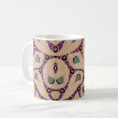 Art Deco Design Nr. 1 Peacock Feathers Kaffeetasse (Vorderseite Links)
