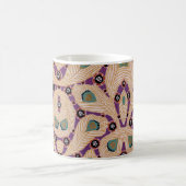 Art Deco Design Nr. 1 Peacock Feathers Kaffeetasse (Mittel)