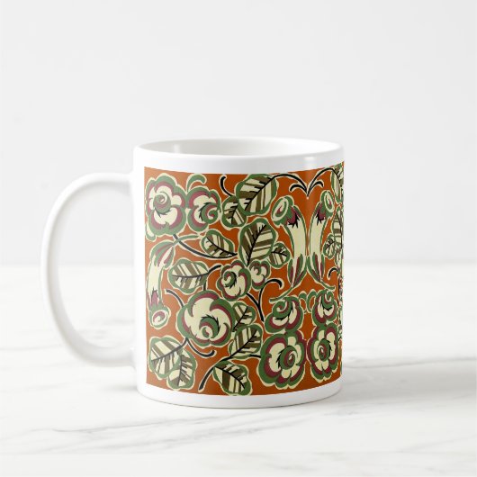 Art Deco Design Nr. 5 Blumenmuster Kaffeetasse (Links)
