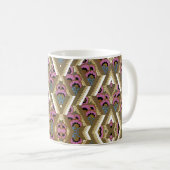 Art Deco Design Nr. 9 Blumenmuster Kaffeetasse (VorderseiteRechts)