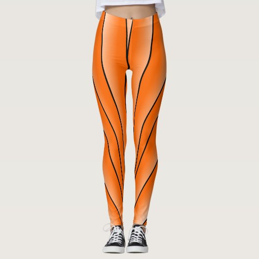 Art Deco Design Orange Leggings (Vorderseite)
