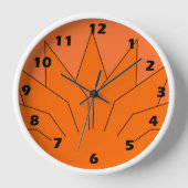 Art Deco Design Orange Uhr (Vorderseite)