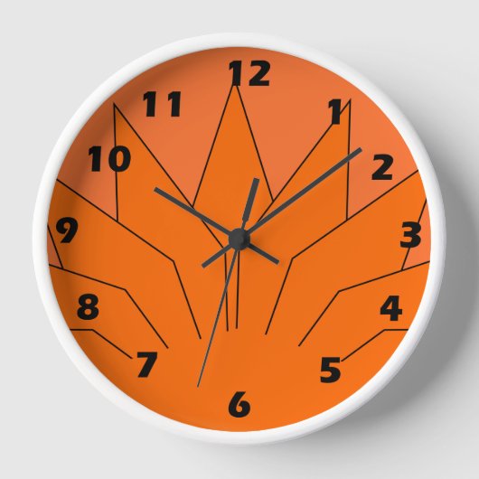 Art Deco Design Orange Uhr (Vorderseite)