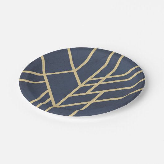 Art-Deco-Design Pappteller (Schrägansicht)