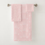 Art Deco Design Pink Badhandtuch Set (Insitu)