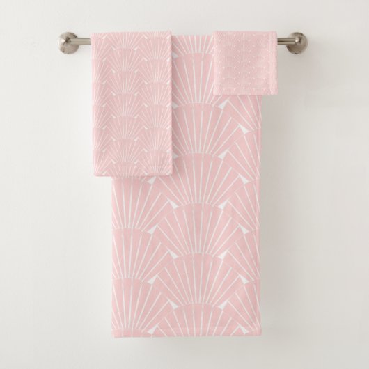 Art Deco Design Pink Badhandtuch Set (Insitu)