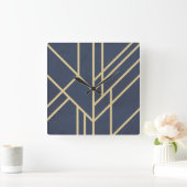 Art Deco design Quadratische Wanduhr (Zuhause)