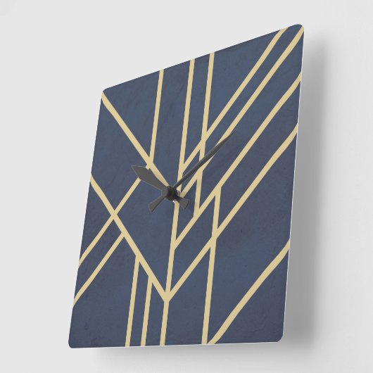Art Deco design Quadratische Wanduhr (Winkel)