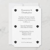 Art Deco Design Schwarz-Weiß Hochzeit Einladung (Rückseite)