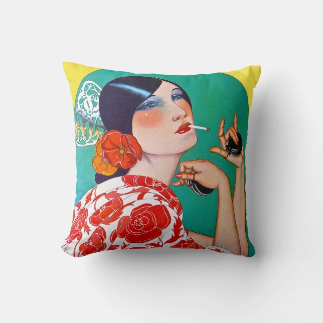 Art Deco Design Throw Kissen (Vorderseite)