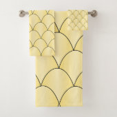 Art Deco Design Yellow Badhandtuch Set (Insitu)