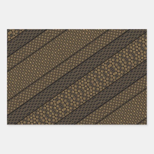 Art-Deco-Designs auf 3 Blättern 3 Geschenkartikel Geschenkpapier Set (Vorderseite 3)