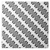 Art Deco Diagonal Muster in Schwarz/Weiß Fliese (Vorderseite)