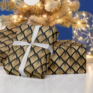 Art Deco Diamant-Fächer-Muster-Design Geschenkpapier