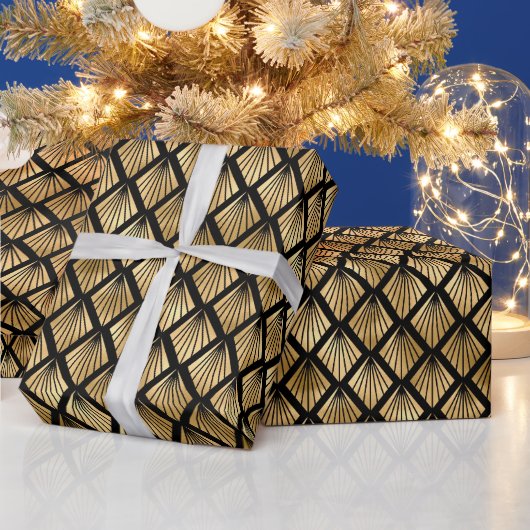 Art Deco Diamant-Fächer-Muster-Design Geschenkpapier (Feiertage)