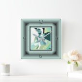 Art Deco Diamant Girl Quadratische Wanduhr (Zuhause)