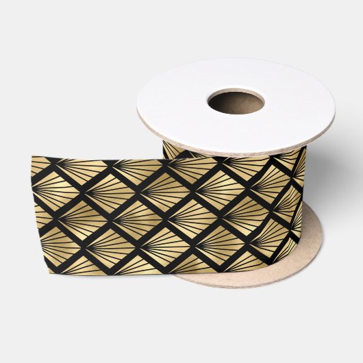 Art Deco Diamantfächer-Musterdesign Satinband (Spule)