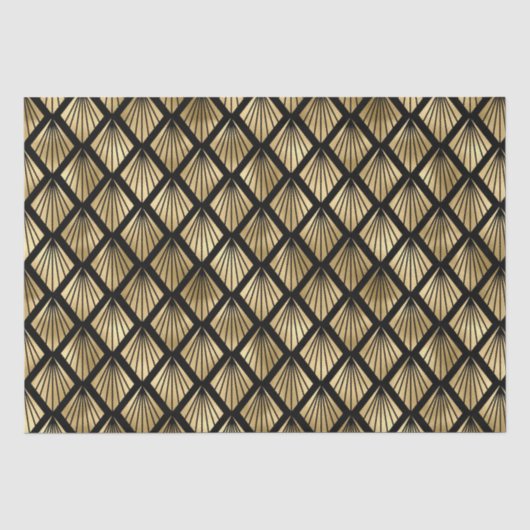 Art Deco Diamantfächer-Musterdesign Seidenpapier (Vorderseite)