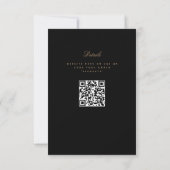 Art Deco Diamond Black and Gold RSVP Karte (Rückseite)