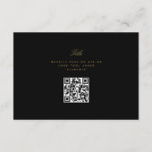 Art Deco Diamond Black and Gold Wedding Begleitkarte (Rückseite)