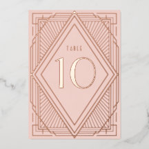 Art Deco Diamond Blush Hochzeitsstimmung Tischnumm