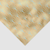 Art Deco Diamond Design, Gold & Aquamarin, Decoupa Seidenpapier (Ausschnitt)