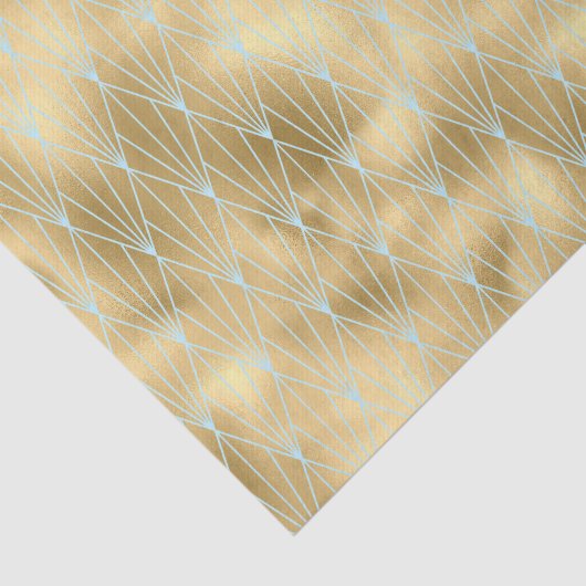Art Deco Diamond Design, Gold & Aquamarin, Decoupa Seidenpapier (Ausschnitt)
