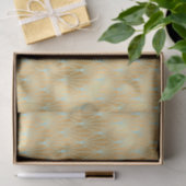 Art Deco Diamond Design, Gold & Aquamarin, Decoupa Seidenpapier (Geschenk)