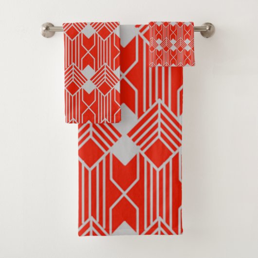Art Deco Diamond Formen und Linien Badhandtuch Set (Insitu)