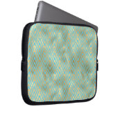 Art Deco Diamond Muster, Aquamarin & Gold Laptopschutzhülle (Vorne Rechts)