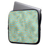 Art Deco Diamond Muster, Aquamarin & Gold Laptopschutzhülle (Vorderseite Links)