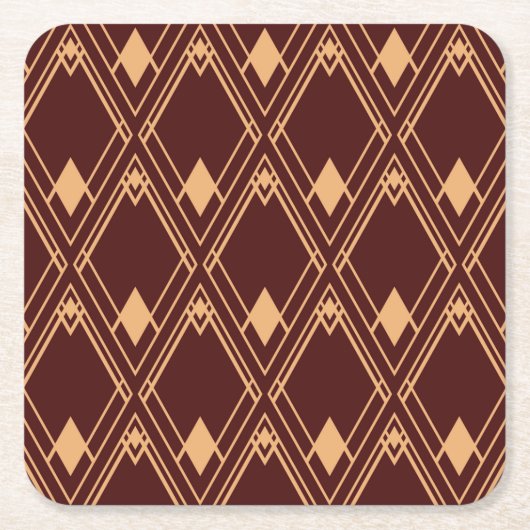 Art Deco Diamond Muster Rechteckiger Pappuntersetzer (Vorderseite)