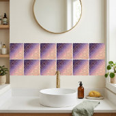 Art Deco Diamond Pattern Purple Peach Ombre  Fliese