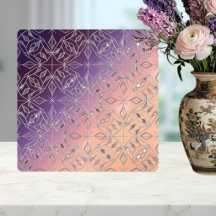 Art Deco Diamond Pattern Purple Peach Ombre