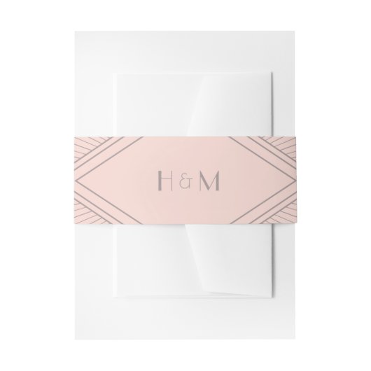 Art Deco Diamond Rosa Hochzeit Einladungsbanderole (Vorderseite Beispiel)