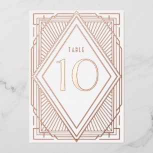 Art Deco Diamond Rose Gold Hochzeit Tischnummer