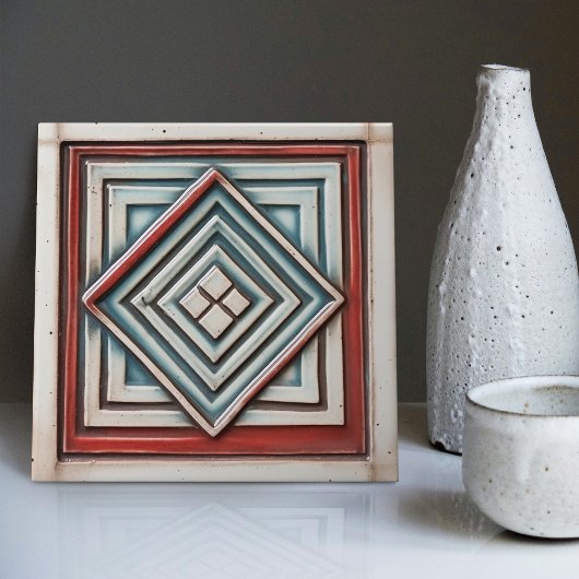 Art Deco Diamond Tiefe Mutter Aquamariner Rost Fliese