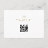 Art Deco Diamond White and Gold Wedding Begleitkarte (Rückseite)