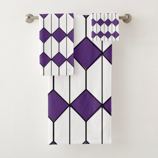 Art Deco Diamonds and Hexagons  Badhandtuch Set (Insitu)
