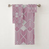 Art Deco Diamonds and Lines Badhandtuch Set (Insitu)