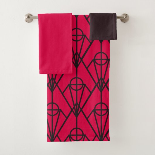Art Deco Diamonds Badetuch Set (Insitu)