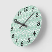 Art Deco Diamonds Runde Wanduhr (Winkel)