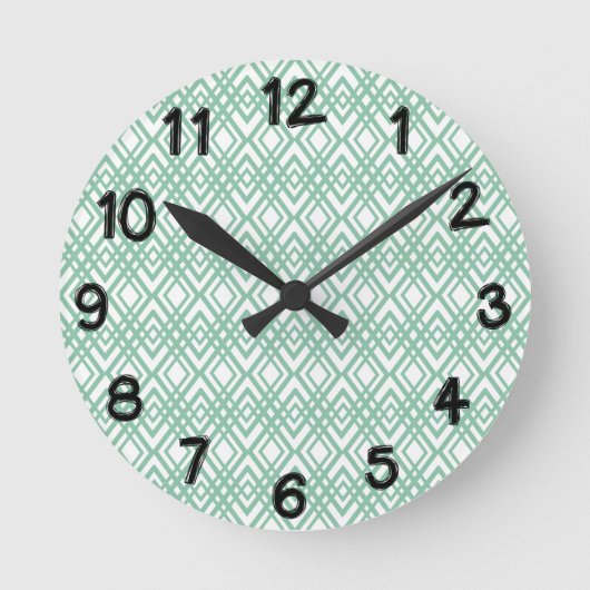 Art Deco Diamonds Runde Wanduhr (Vorderseite)