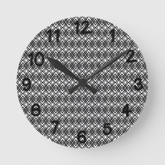 Art Deco Diamonds Runde Wanduhr (Vorderseite)