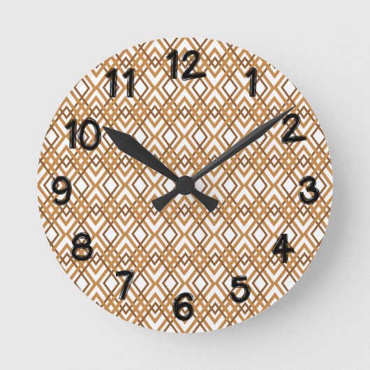 Art Deco Diamonds Runde Wanduhr (Vorderseite)