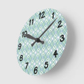 Art Deco Diamonds Runde Wanduhr (Winkel)