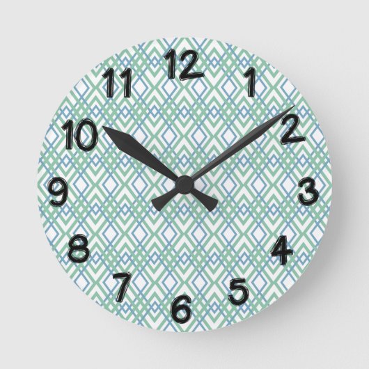 Art Deco Diamonds Runde Wanduhr (Vorderseite)