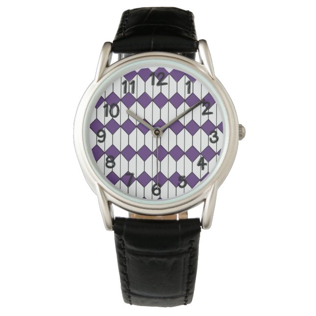 Art Deco Diamonds und Hexagons Armbanduhr (Vorderseite)