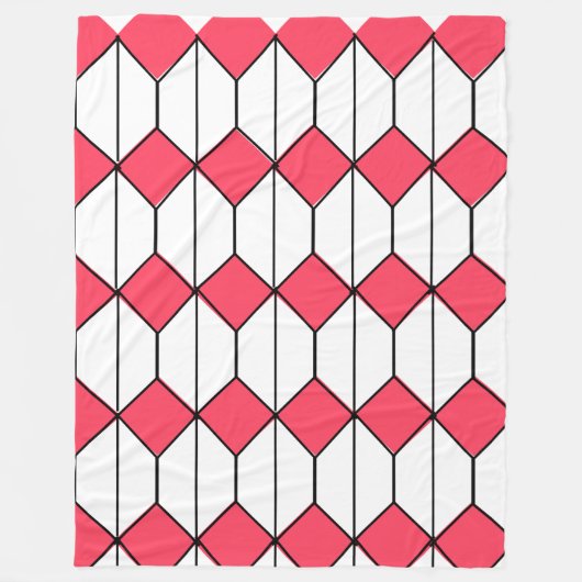 Art Deco Diamonds und Hexagons Fleecedecke (Vorderseite)